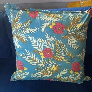 Pottery Barn Tropical Island Accent Pillow Two Sided + Down Insert 20x20 Floral